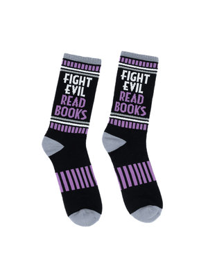 Fight Evil, Read Books Gym Socks - Large 