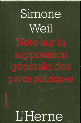  Note sur la suppression générale des partis politiques 