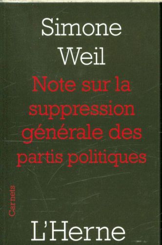  Note sur la suppression générale des partis politiques 