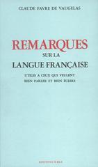 REMARQUES SUR LA LANGUE FRANCAISE